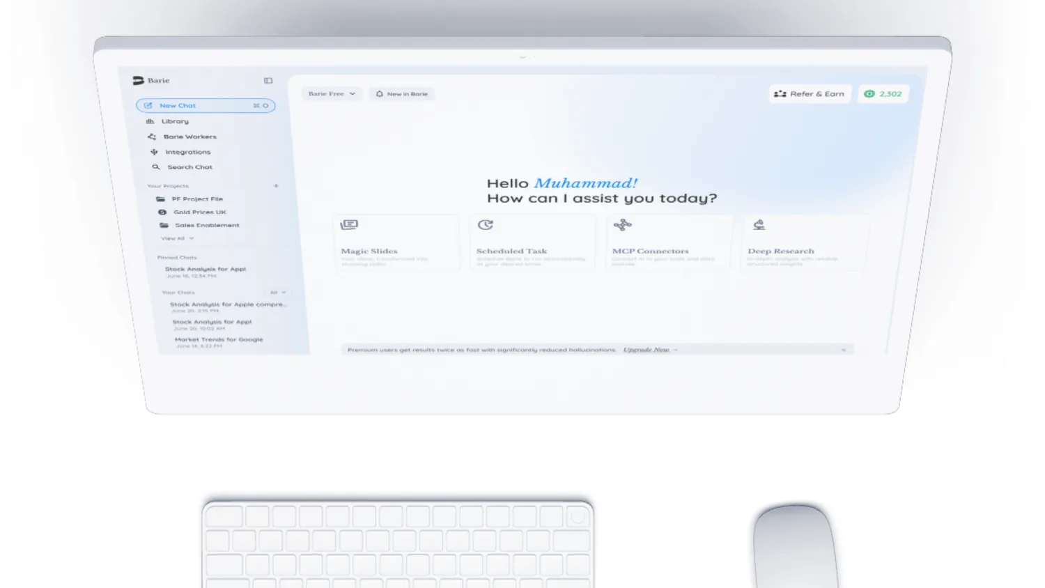 Barie desktop - Chat screen